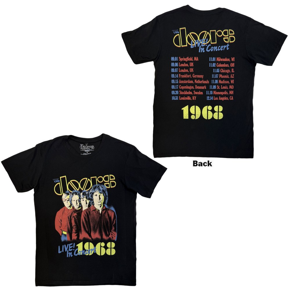 The Doors - Live In Concert '68 Heren Tshirt - Zwart